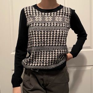 snowflake deep navy garnet hill sweater